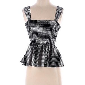 Madewell Texture & Thread Smocked Peplum Striped Tank